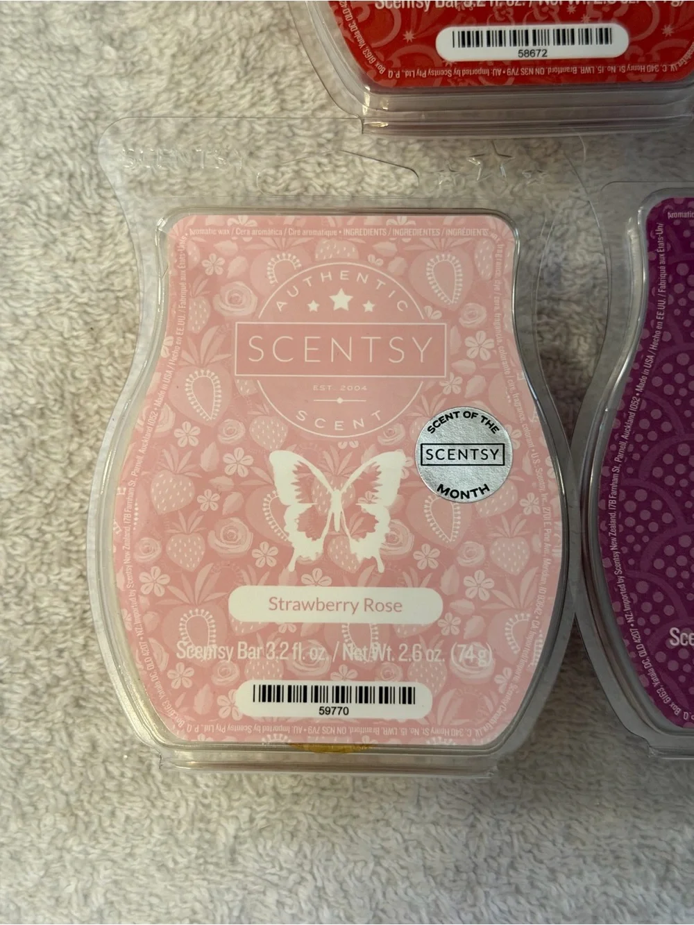 NWT RETIRED Scentsy Wax Bar Set Apple Raspberry Strawberry Cranberry Summer Rain